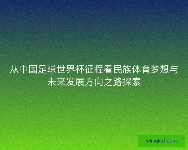 从中国足球世界杯征程看民族体育梦想与未来发展方向之路探索