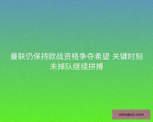 曼联仍保持欧战资格争夺希望 关键时刻未掉队继续拼搏