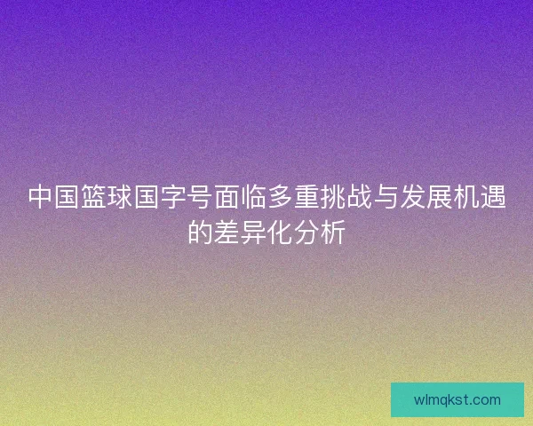 中国篮球国字号面临多重挑战与发展机遇的差异化分析